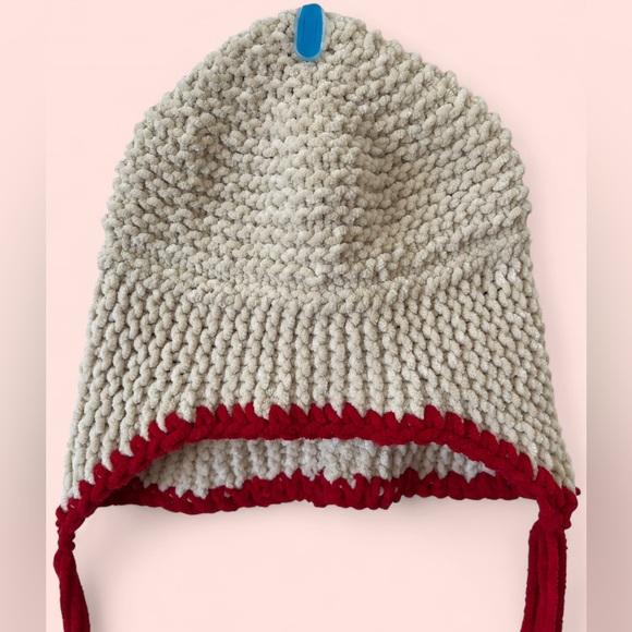 Handmade Handcrafted Hand Knit Crocheted Toddler Girl Vintage-Inspired Beanie - Picture 1 of 6